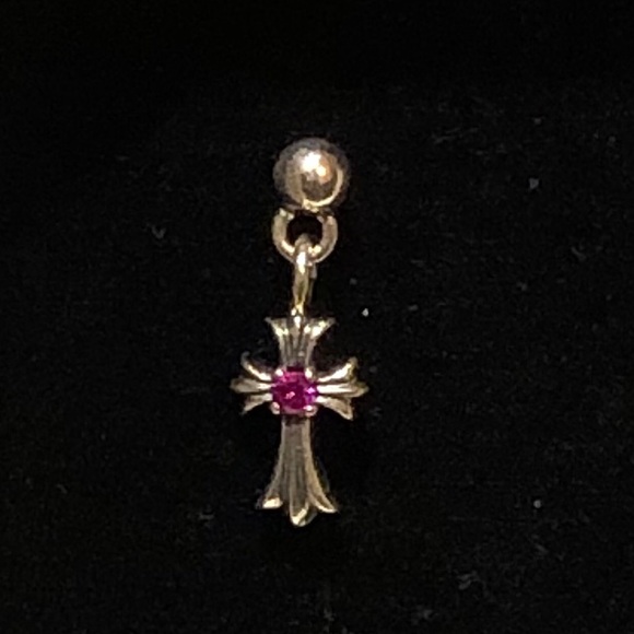 Chrome Hearts tiny E cross earring with ru… - Picture 2 of 3